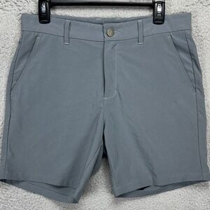 Primo Mens Chino Golf Shorts 32 Gray Athletic Stretch Flat Front Pockets Casual